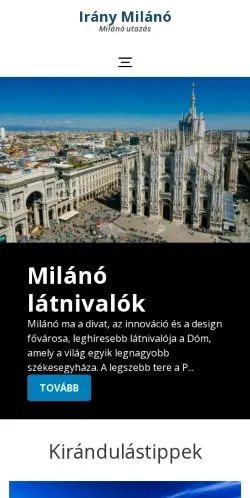 Anteprima del sito Irány Milánó, media di Ungheria per articoli sponsorizzati