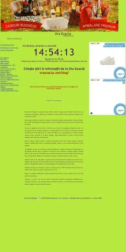 스폰서 기사용 루마니아 매체 Ora Exacta a Romaniei 사이트 미리보기
