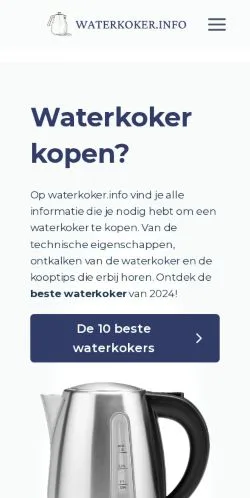 Anteprima del sito Waterkoker, media di Stati Uniti per articoli sponsorizzati
