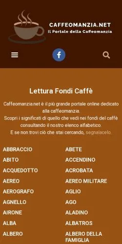 스폰서 기사용 이탈리아 매체 Caffeomanzia 사이트 미리보기
