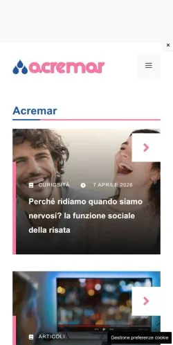 Voorbeeld van de site Acremar, medium uit Italië voor gesponsorde artikelen