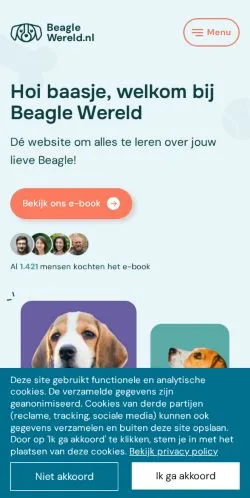 Anteprima del sito Beaglewereld, media di Paesi Bassi per articoli sponsorizzati