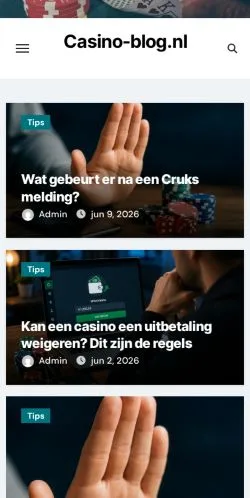 Vista previa del sitio Casino Blog, medio de Países Bajos para artículos patrocinados