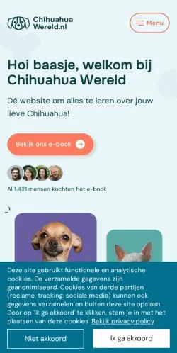 Podgląd witryny Chihuahuawereld, medium z kraju Holandia do artykułów sponsorowanych