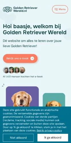 스폰서 기사용 네덜란드 매체 Goldenretrieverwereld 사이트 미리보기