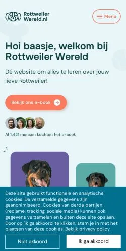 Anteprima del sito Rottweilerwereld, media di Paesi Bassi per articoli sponsorizzati