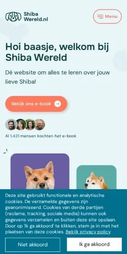 Vista previa del sitio Shibawereld, medio de Países Bajos para artículos patrocinados