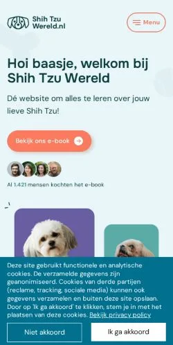 Podgląd witryny Shihtzuwereld, medium z kraju Holandia do artykułów sponsorowanych
