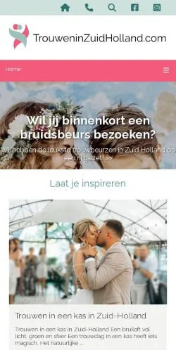Podgląd witryny Trouwen In Zuid-Holland, medium z kraju Holandia do artykułów sponsorowanych