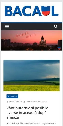 Preview of the Bacău Online website, a media outlet in Romania for sponsored articles