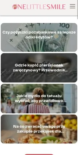 Anteprima del sito One Little Smile, media di Polonia per articoli sponsorizzati