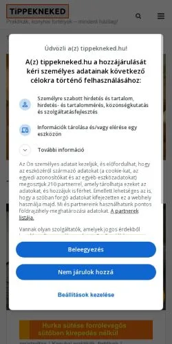 Anteprima del sito Praktikák Házilag, media di Ungheria per articoli sponsorizzati