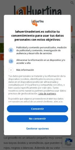 Anteprima del sito La Huertina De Toni, media di Spagna per articoli sponsorizzati