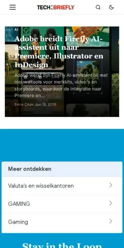 Voorbeeld van de site TechBriefly, medium uit Nederland voor gesponsorde artikelen