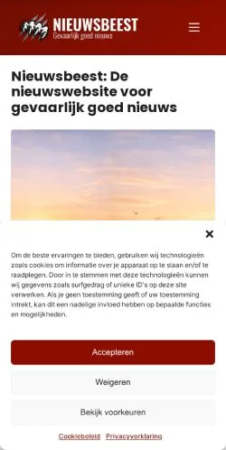 Anteprima del sito Nieuwsbeest • Gevaarlijk goed nieuws, media di Paesi Bassi per articoli sponsorizzati