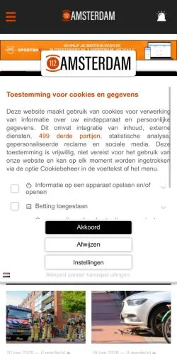 Anteprima del sito 112 Amsterdam, media di Paesi Bassi per articoli sponsorizzati