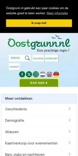 Anteprima del sito Oostgrunn, media di Paesi Bassi per articoli sponsorizzati