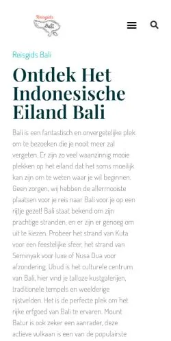 Anteprima del sito Reisgids Bali, media di Paesi Bassi per articoli sponsorizzati