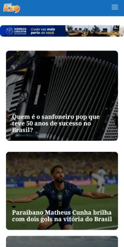 Preview of the NE9 website, a media outlet in Brazil for sponsored articles