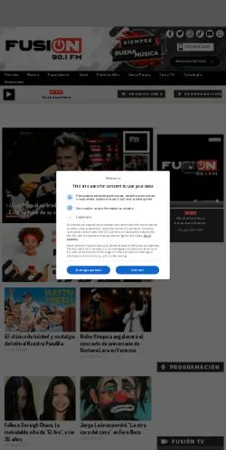 Podgląd witryny Fusion Radio, medium z kraju Meksyk do artykułów sponsorowanych