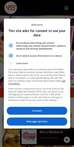Forhåndsvisning av nettstedet ya.fm, medium fra USA for sponsede artikler