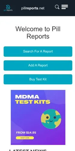 スポンサード記事向けのアメリカ合衆国メディア、Pill Reportsのサイトプレビュー