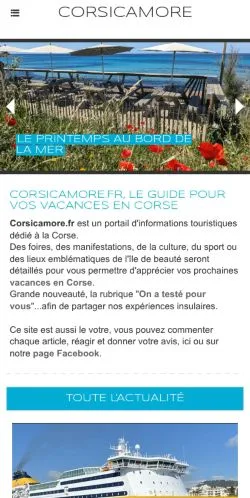 Anteprima del sito Corsicamore, media di Francia per articoli sponsorizzati