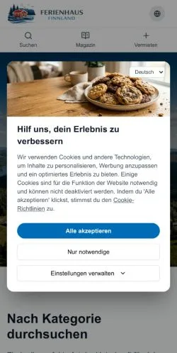 Anteprima del sito Ferienhaus Finnland, media di Germania per articoli sponsorizzati