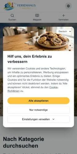 Vista previa del sitio Ferienhaus Sylt, medio de Alemania para artículos patrocinados