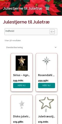 Anteprima del sito Julestjerne til Juletræ, media di Danimarca per articoli sponsorizzati