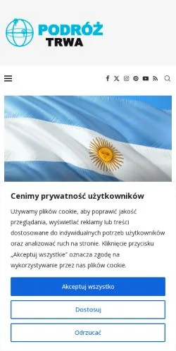 Pré-visualização do site Podróż Trwa, meio de Polônia para artigos patrocinados
