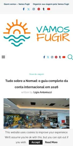 Anteprima del sito Vamos Fugir, media di Brasile per articoli sponsorizzati