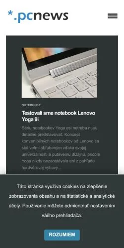 Anteprima del sito PC News, media di Slovacchia per articoli sponsorizzati