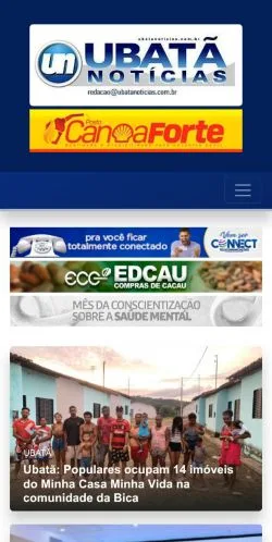Anteprima del sito Ubatã Notícias, media di Brasile per articoli sponsorizzati