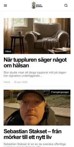Anteprima del sito Asfaltblomman, media di Svezia per articoli sponsorizzati
