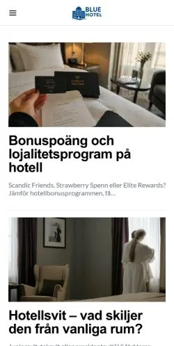 Anteprima del sito Blue Hotel, media di Svezia per articoli sponsorizzati