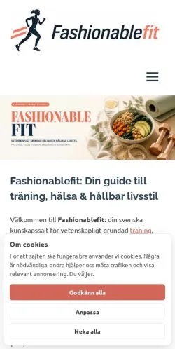 Podgląd witryny Fashionablefit, medium z kraju Szwecja do artykułów sponsorowanych