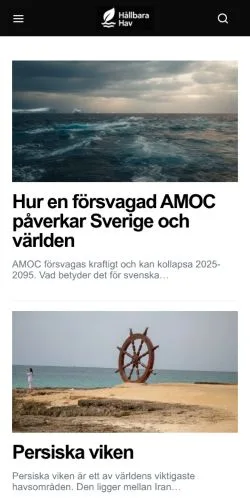 Anteprima del sito Hållbara Hav, media di Svezia per articoli sponsorizzati