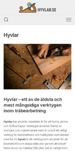 Anteprima del sito Hyvlar, media di Svezia per articoli sponsorizzati
