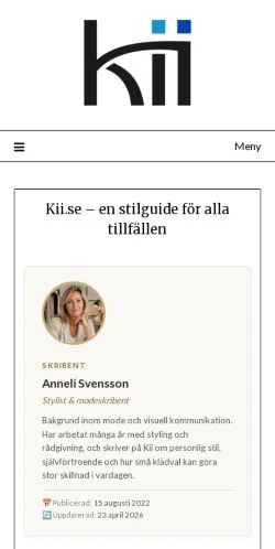 Pré-visualização do site Kii, meio de Suécia para artigos patrocinados