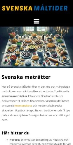 스폰서 기사용 스웨덴 매체 Svenska Måltider 사이트 미리보기