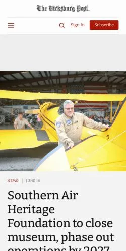 Aperçu du site Vicksburg Post, média de États-Unis pour articles sponsorisés