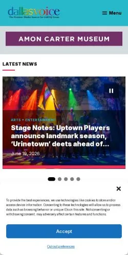 Anteprima del sito Dallas Voice, media di Stati Uniti per articoli sponsorizzati