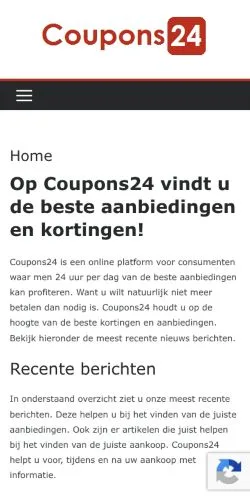 Anteprima del sito Coupons24, media di Paesi Bassi per articoli sponsorizzati