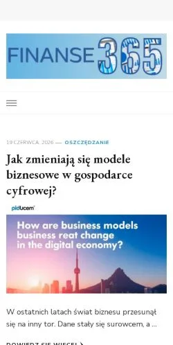 스폰서 기사용 폴란드 매체 Finanse 365 사이트 미리보기