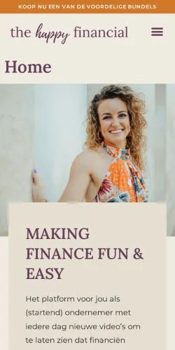 Anteprima del sito The Happy Financial, media di Paesi Bassi per articoli sponsorizzati