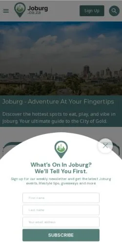 Anteprima del sito Joburg, media di Stati Uniti per articoli sponsorizzati