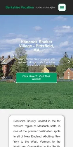 Anteprima del sito Berkshire Vacation, media di Stati Uniti per articoli sponsorizzati