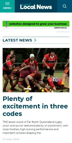 Podgląd witryny Cairns Local News, medium z kraju Australia do artykułów sponsorowanych