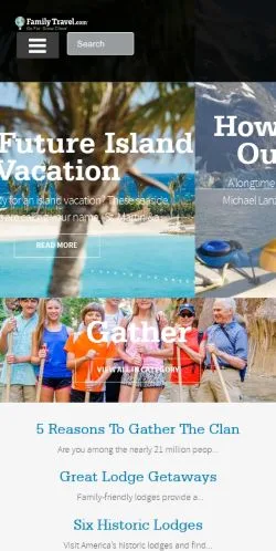 Anteprima del sito Family Travel, media di Stati Uniti per articoli sponsorizzati